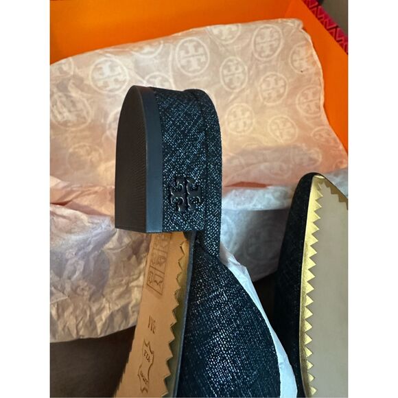 NEW TORY BURCH ROSALIND 20MM MULE PRINTED SUEDE - Blue - Picture 5 of 12